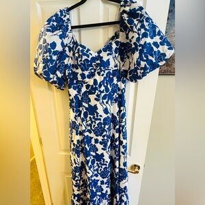 Blue Floral Seaport Midi Dress